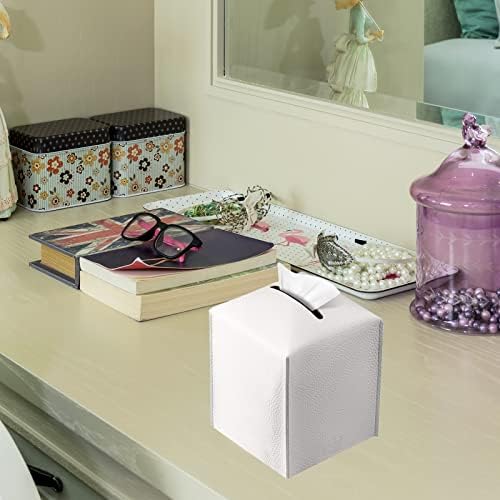 [4-חבילה] כיסוי קופסאות רקמות, מחזיק קופסת רקמות של עורבון לבן דקורטיבי לבנים מחזיק מרקמות מודרניות מארגן נייר